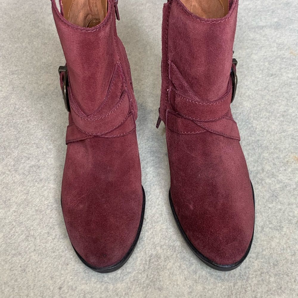 ZODIAC, leather, Women's Burgundy Suede Ankle Boots